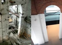 Powiększ zdjęcie, widok z góry wnętrz Elektrowni przed i po remoncie