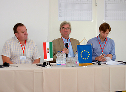 lewej: burmistrz Nagykálló - Juhász Zoltán, Wilfried Köhler i Arne Ehritt przedstawiciele Ministerstwa Rozwoju Regionalnego i Transportu Saksonii-Anhalt