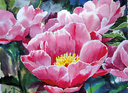 różowe kwiaty na obrazie