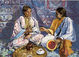 pocztówka przedstawiająca kobiety żyjące w Haremie