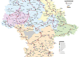 mapa Mazowsza z zaznaczoną siecią