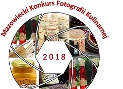 ZDjęcia produktów spożywczych wpisame w koło, na środku data 2018