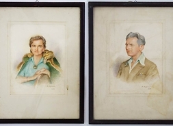 Dwa portrety akwarelowe popiersi twórców muzeum