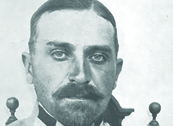 Portret generała z wąsami i bródką w mundurze legionowym