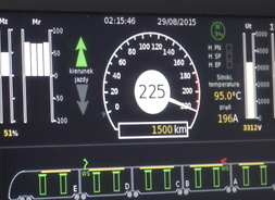 Wskazówka prędkościomierza pokaza 225 km/h