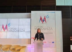 Wystąpienie dyrektora Mazowieckiej Jedostki Wdrażania Programów Unijnych Mariusza Frankowskiego podczas  VI Forum Rozwoju Mazowsza