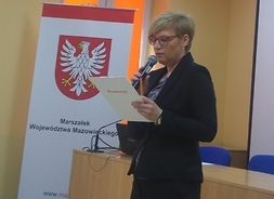 Izabela Stelmańska, zastępca dyrektora Departamentu Kultury, Promocji i Turystyki w UMWM, prowadząca spotkanie
