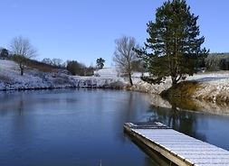 krajobraz Mazowsza, jezioro zimą