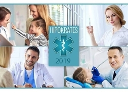 kolaż czterech zdjęć, łączy je logo plebiscytu z napisem Hipokrates 2019