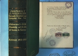 Grzebiet książki i jedna ze stronic zapisana pismem odręcznym