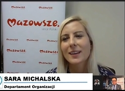 Dyrektor Michalska podczas wideookonferencji