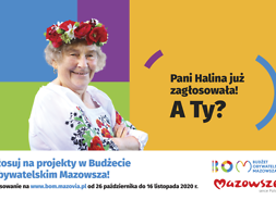 Kobieta w ludowym stroju, napius: Pani Halina już zagłosowała, a Ty?