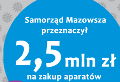Inforgrafika informująca o kwocie 2,5 mln zł przeznaczonej na zakup aparatów ECMO