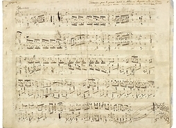 Fotografia oryginalnych nut zapisanych przez Fryderyka Chopina