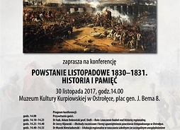 Plakat zapraszający na imprezę z obrazem bitwy