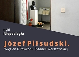 Plakat zapraszający na imprezę, ze zdjęciem popiersia marszałka Józefa Piłsudskiego