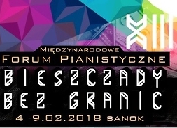 Plakat forum „Bieszczady bez granic 2018” z geometrycznym motywem graficznym