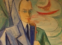 Zdjęcie przedstawia obraz Leona Chwistka pt. Portret profesora Jana Stanisława Bystronia