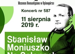 Plakat w formie graficznej zawierający podobiznę Stanisława Moniuszki