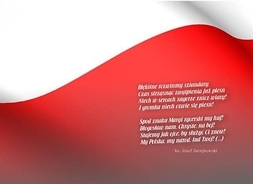 Plakat z flagą Polski.