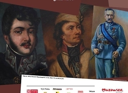 Plakat w formie graficznej zawierający portrety umundurowanych mężczyzn: księcia Józefa Poniatowskiego, Tadeusza Kościuszki i Józefa Piłsudskiego.
