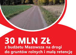 30 mln zł z budżetu Mazowsza na drogi do gruntów rolnych i małą retencję